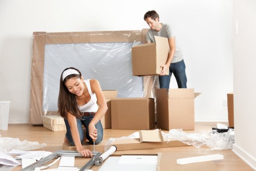 Professional removal team loading boxes in Ruislip
