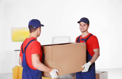 Student moving boxes organized for a Ruislip relocation