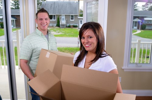 Cardboard packing boxes and materials prepared for moving in Ruislip