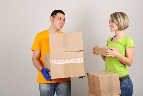 Packed moving boxes prepared for removals in Ruislip