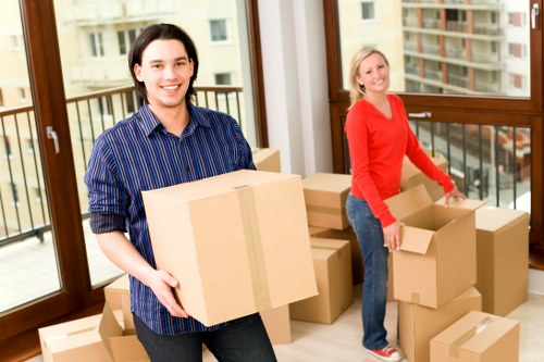 Local removals crew preparing furniture for a Ruislip home move